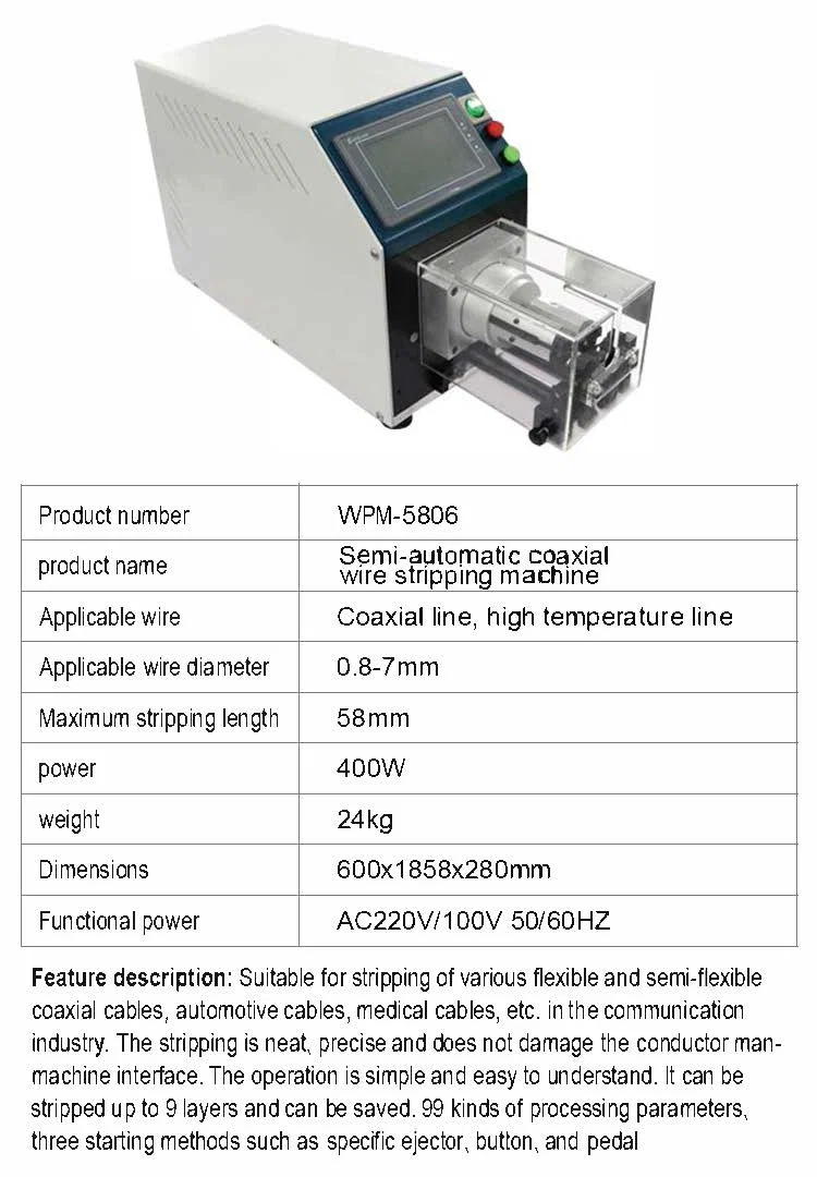 Coaxial cable stripping machine, large square cable pin stripper, Computerized Cutting Stripping Machine, Coax Cable making equipment, wire rotary stripper