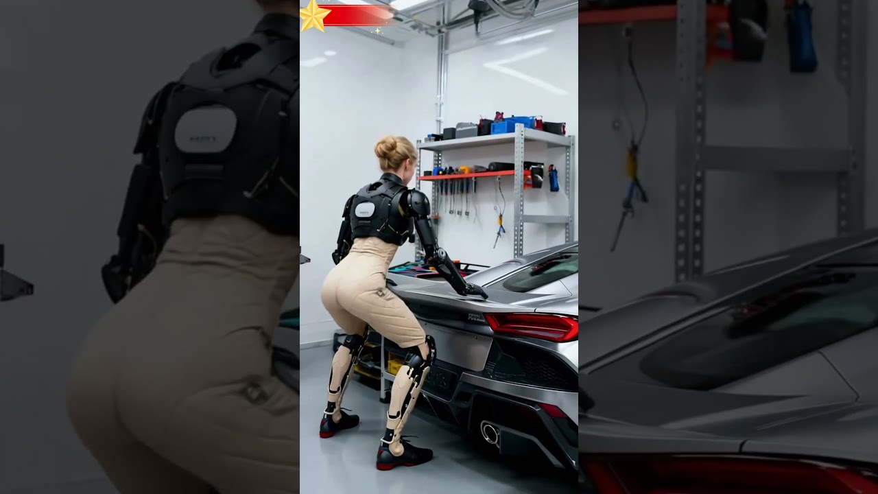 Advanced Android Puts a Supercar to the Test#Android #SciFi #FutureTech #Robotics #Supercar #Cyborg